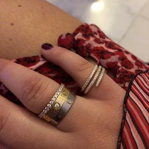 PAVE DIAMOND RING IN YELLOW GOLD/ WHITE GOLD